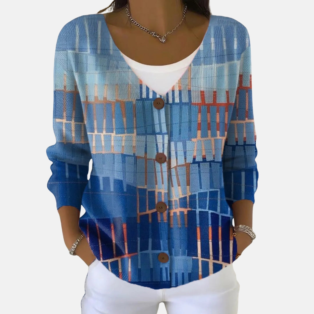 Holly | Patterned Button Cardigan