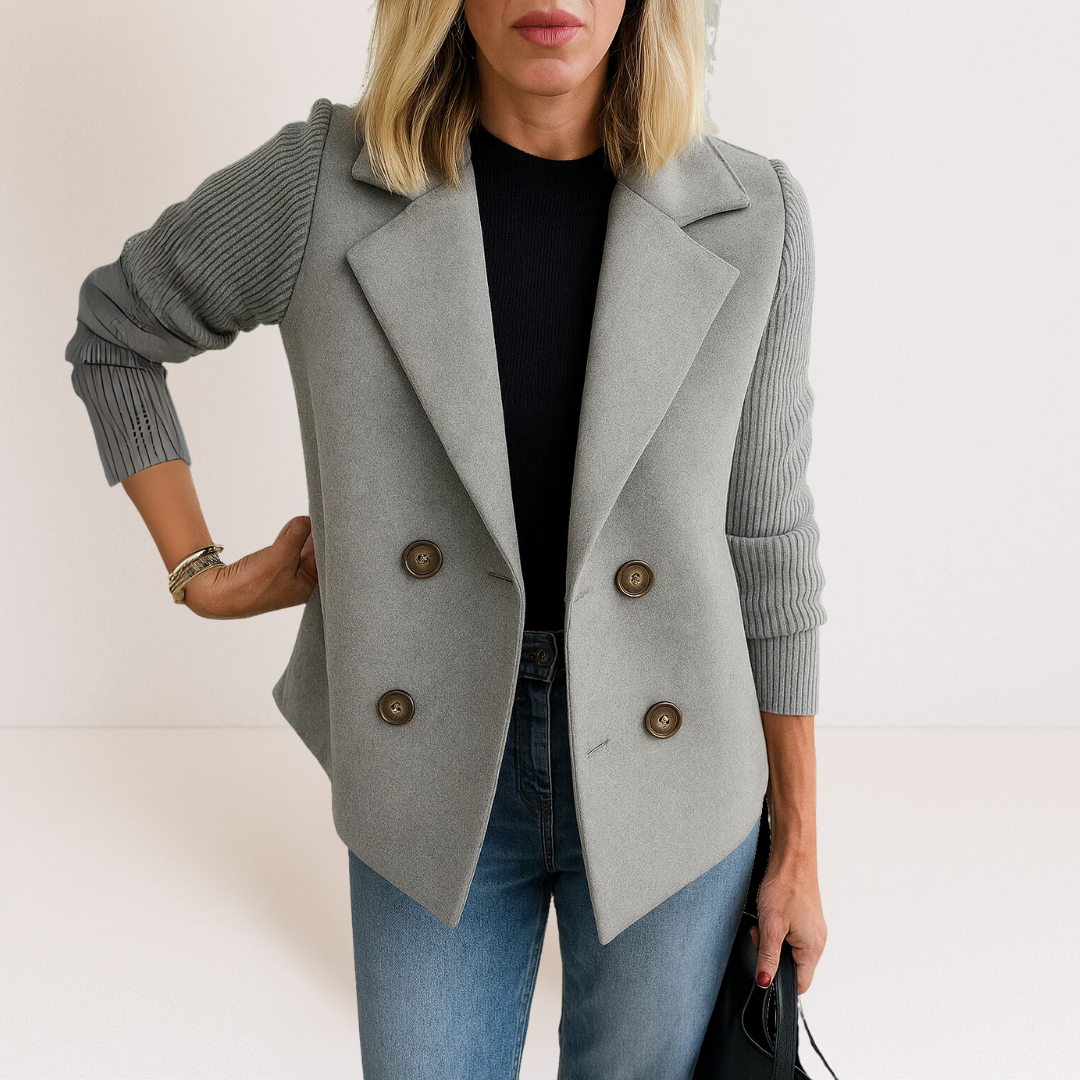 Jocelyn | Modern Knit-Sleeve Blazer Jacket