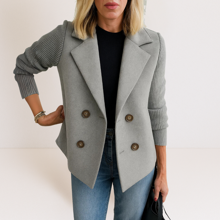 Jocelyn | Modern Knit-Sleeve Blazer Jacket