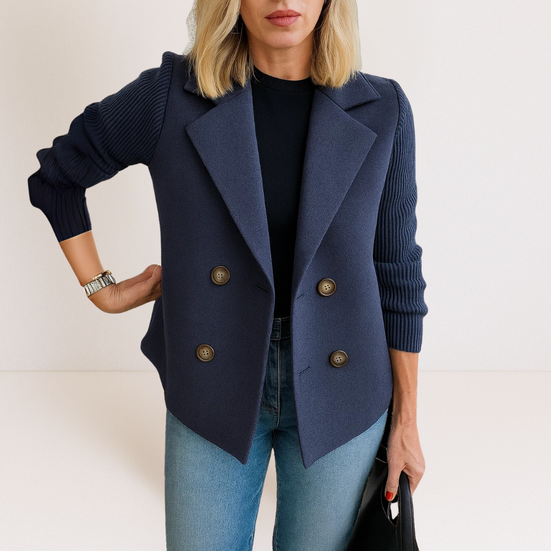 Jocelyn | Modern Knit-Sleeve Blazer Jacket