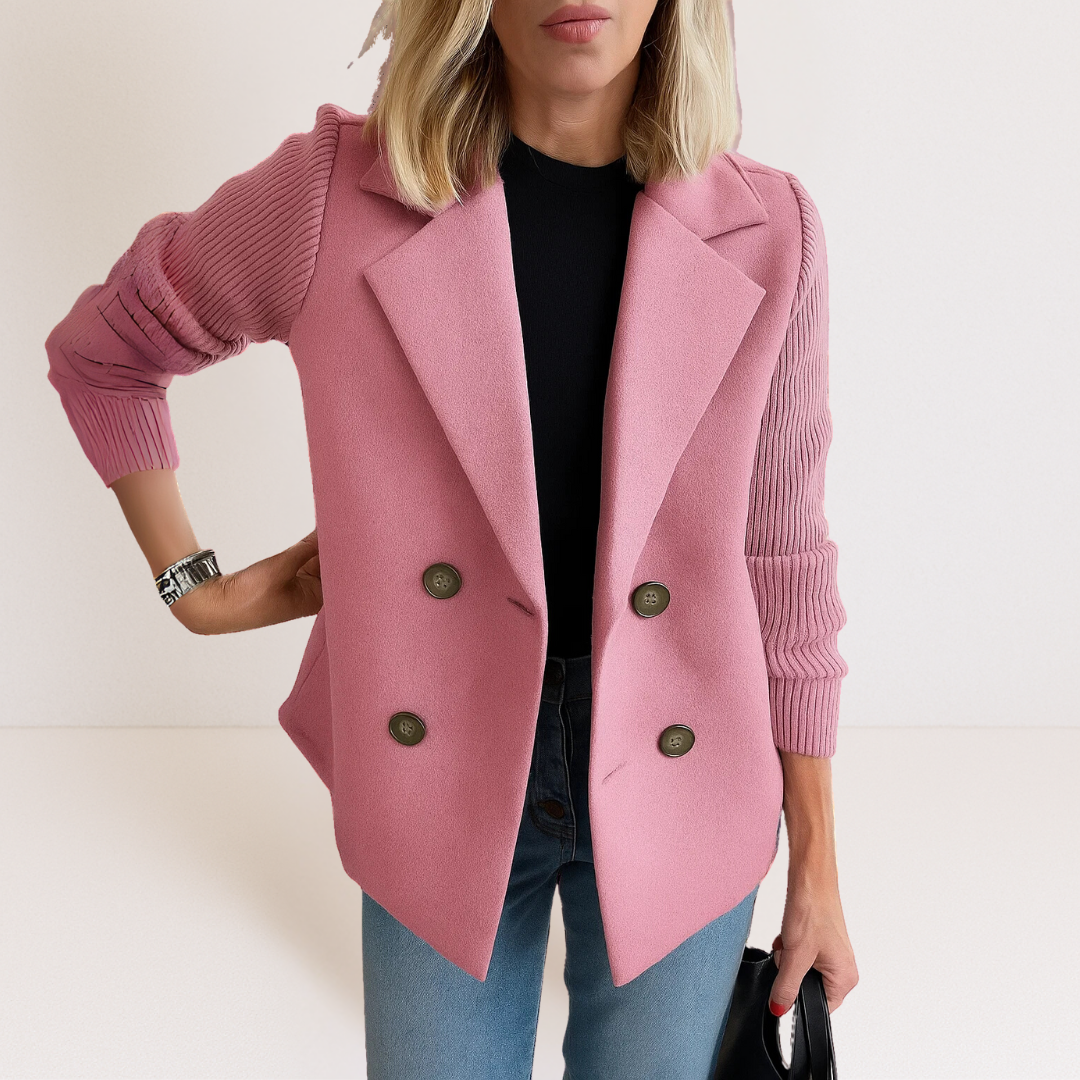 Jocelyn | Modern Knit-Sleeve Blazer Jacket