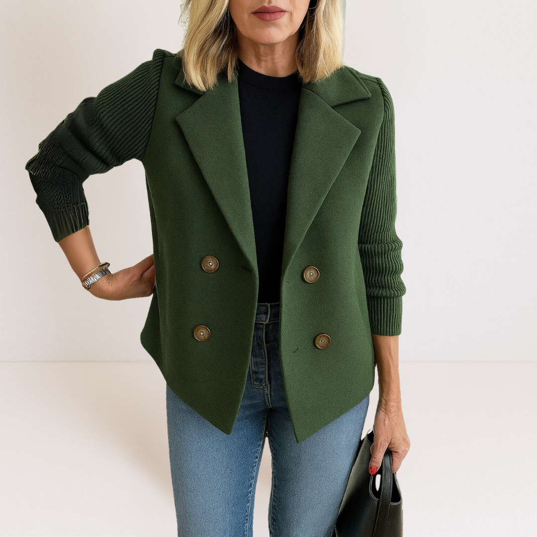 Jocelyn | Modern Knit-Sleeve Blazer Jacket