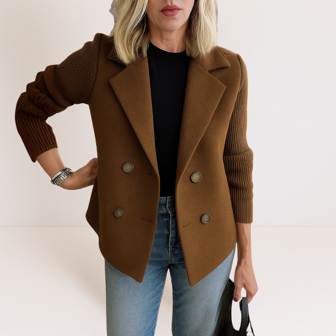 Jocelyn | Modern Knit-Sleeve Blazer Jacket