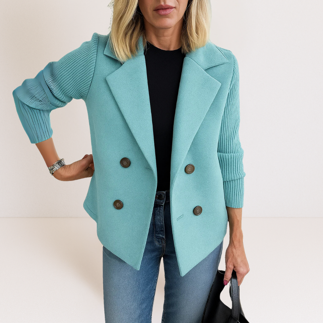 Jocelyn | Modern Knit-Sleeve Blazer Jacket