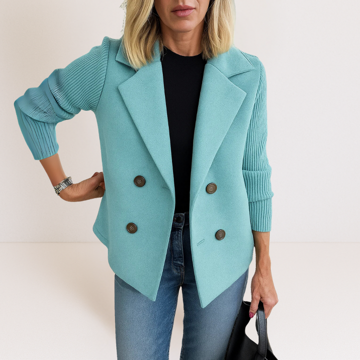 Jocelyn | Modern Knit-Sleeve Blazer Jacket
