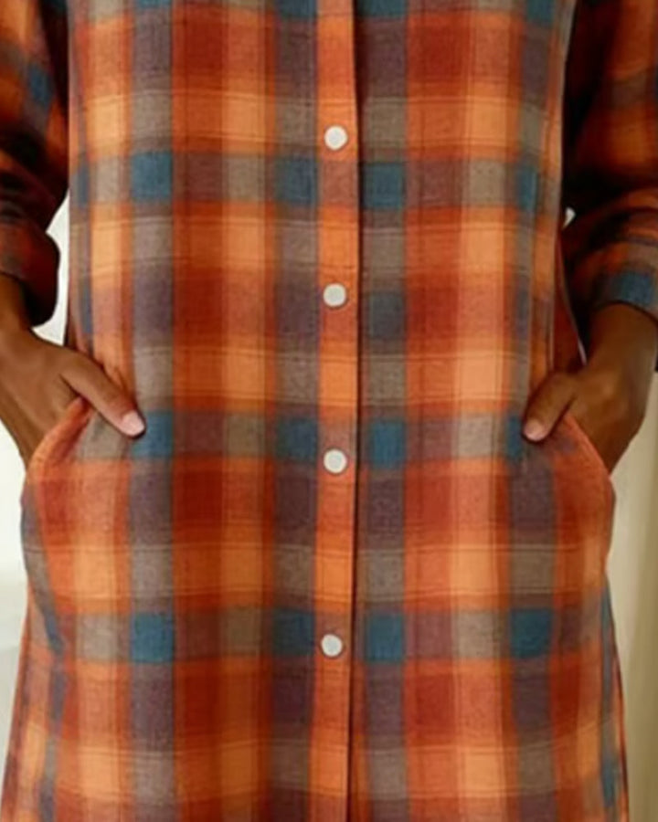 Jasmine | Plaid Button Shirt Dress