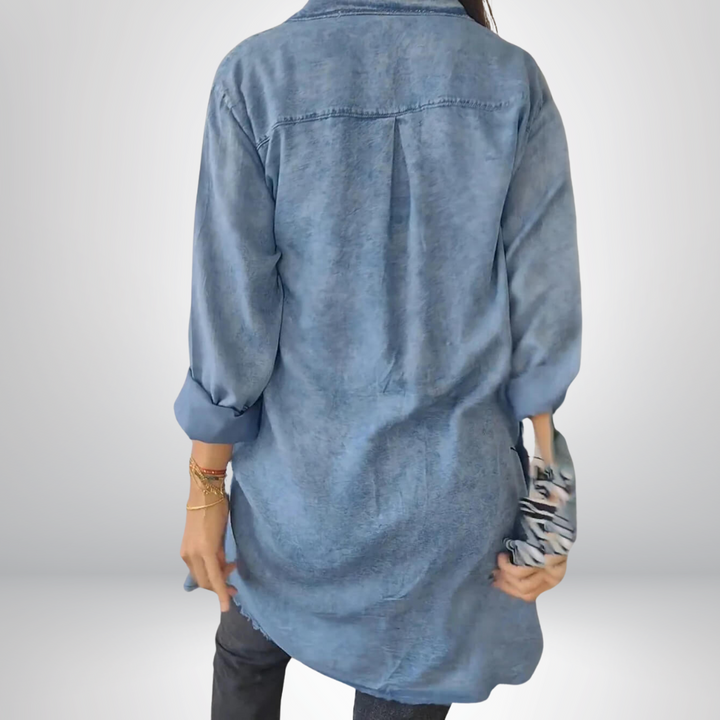 Isabella® | Stylish & Versatile Long-Sleeve Denim Jacket with Collar