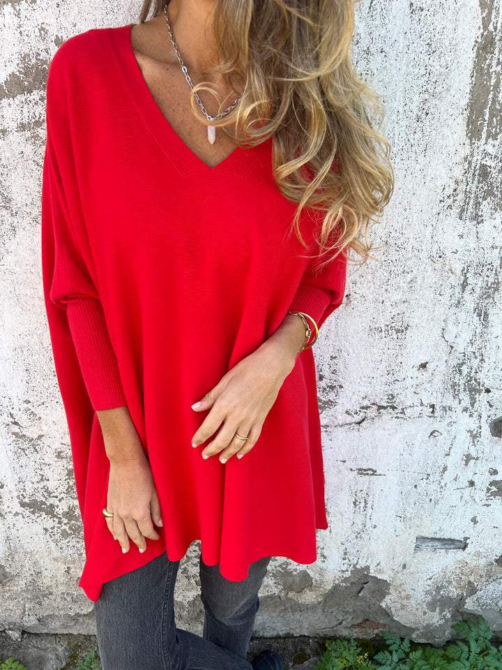Katy™ | Cozy V-neck oversized sweater