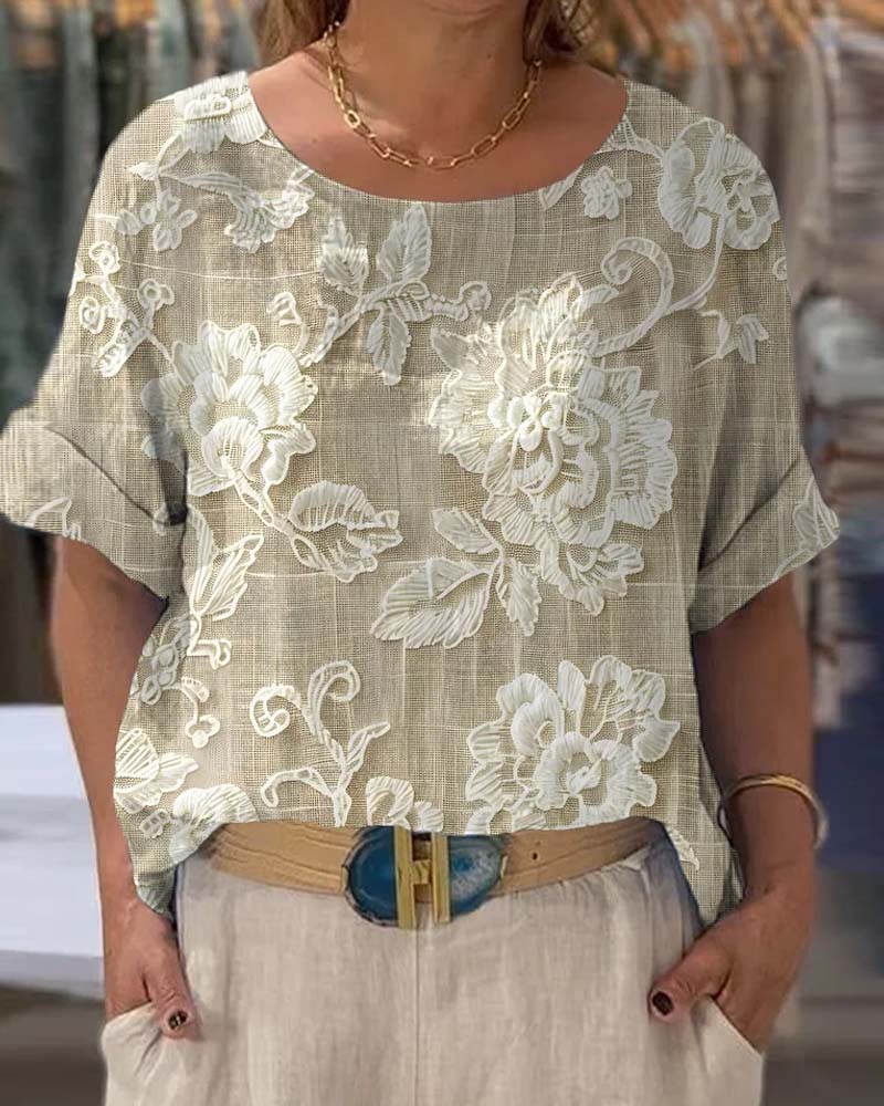 May | Casual Floral Print T-Shirt