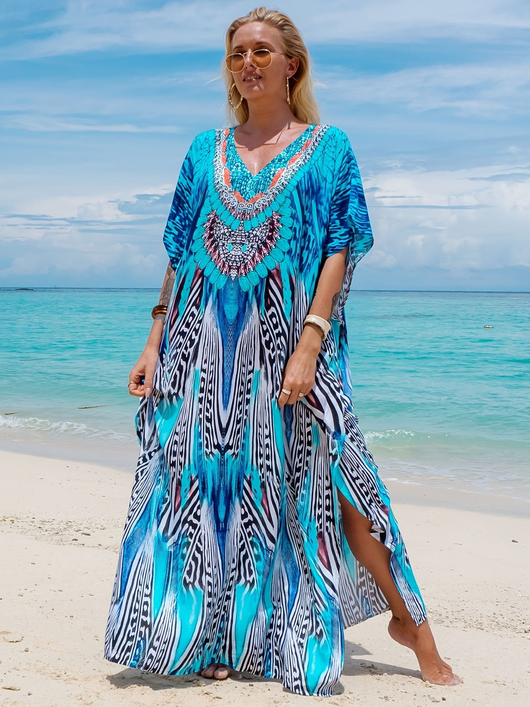 Viola™ | Coastal Breeze Kaftan Dress