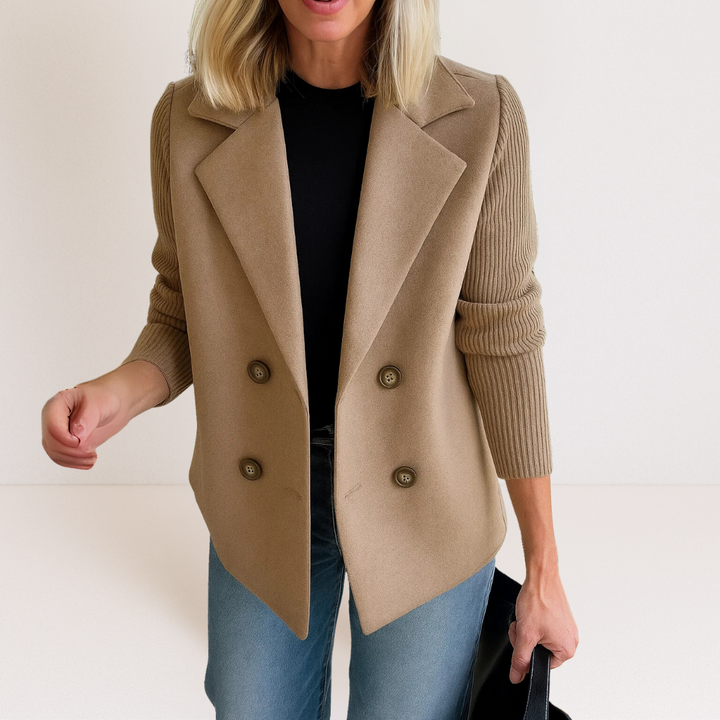 Jocelyn | Modern Knit-Sleeve Blazer Jacket