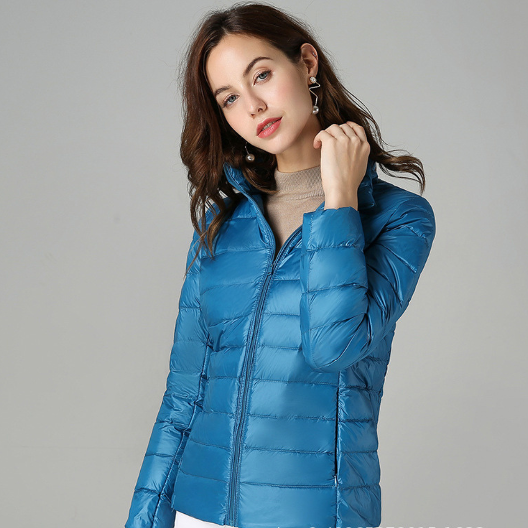 Charlotte™ | Ultralight Down Jacket with Sophisticated Pleats
