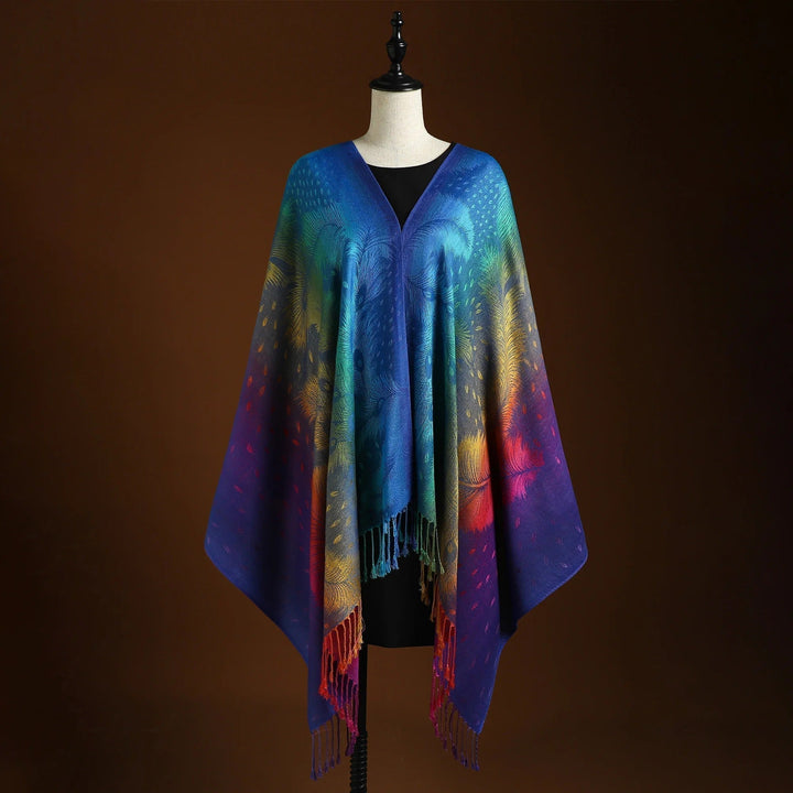 Francesca | Vibrant Peacock-Inspired Shawl