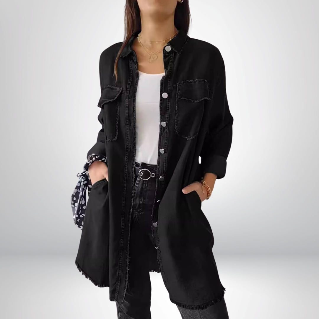 Isabella® | Stylish & Versatile Long-Sleeve Denim Jacket with Collar