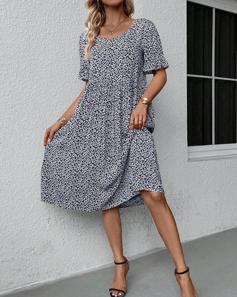 Lily™ | Midi Dress with Graceful Floral Print