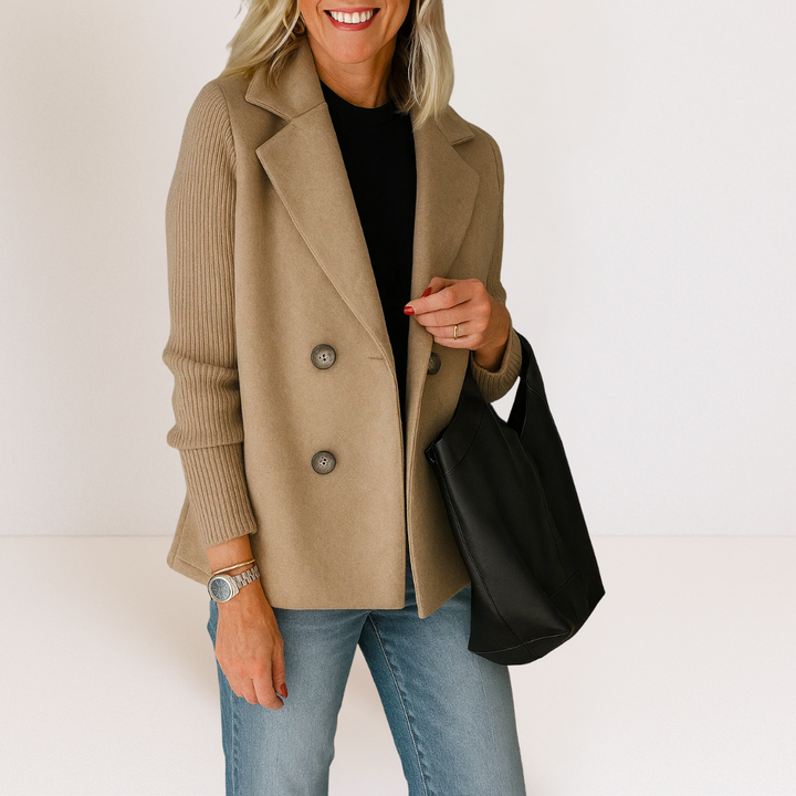 Jocelyn | Modern Knit-Sleeve Blazer Jacket