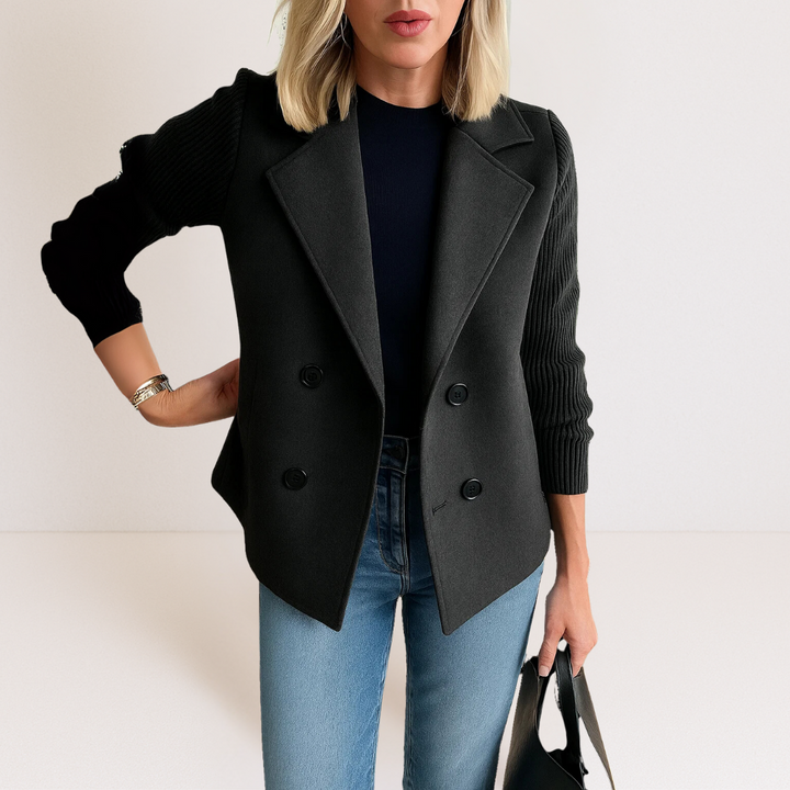 Jocelyn | Modern Knit-Sleeve Blazer Jacket
