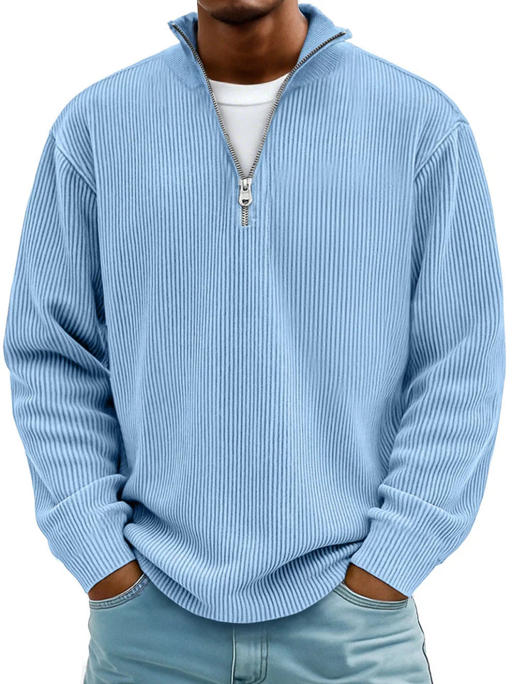 Liam | Quarter-Zip Ribbed Pullover