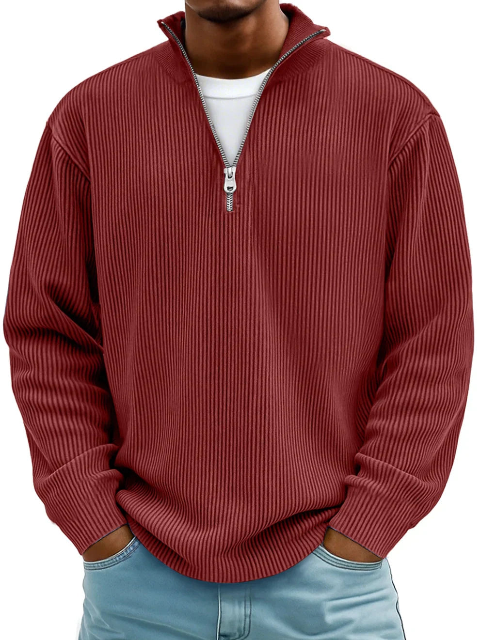 Liam | Quarter-Zip Ribbed Pullover