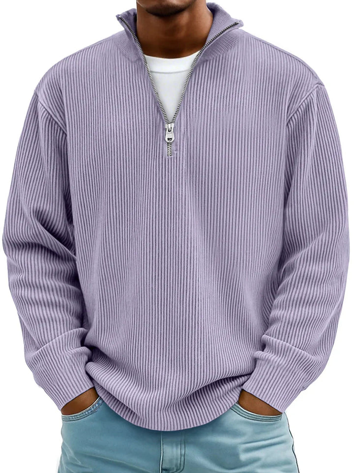 Liam | Quarter-Zip Ribbed Pullover