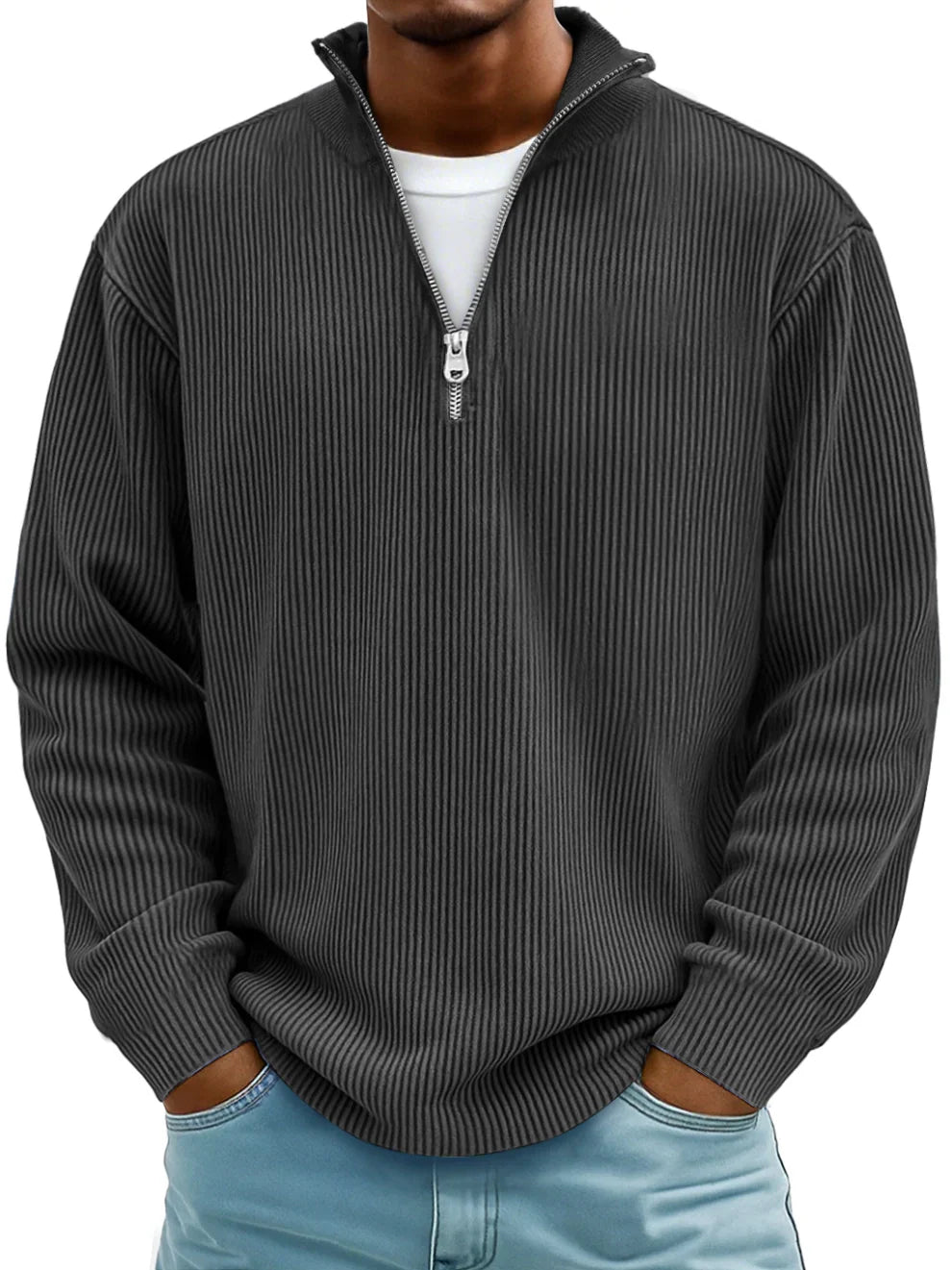 Liam | Quarter-Zip Ribbed Pullover