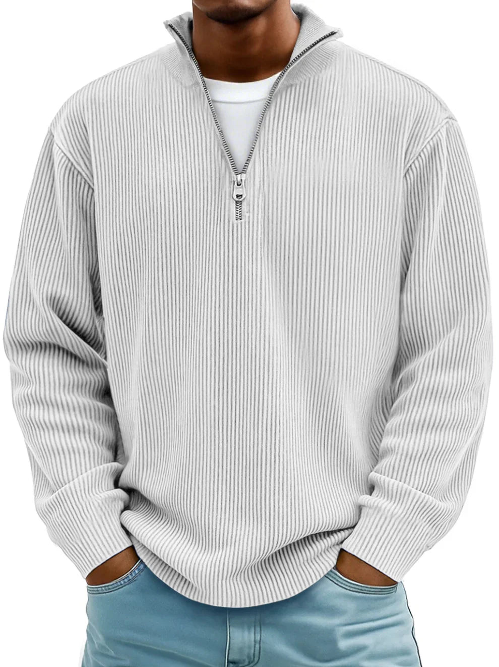 Liam | Quarter-Zip Ribbed Pullover