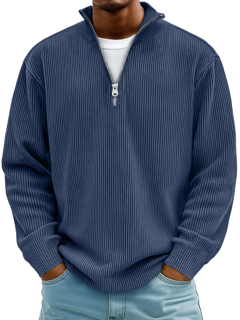 Liam | Quarter-Zip Ribbed Pullover