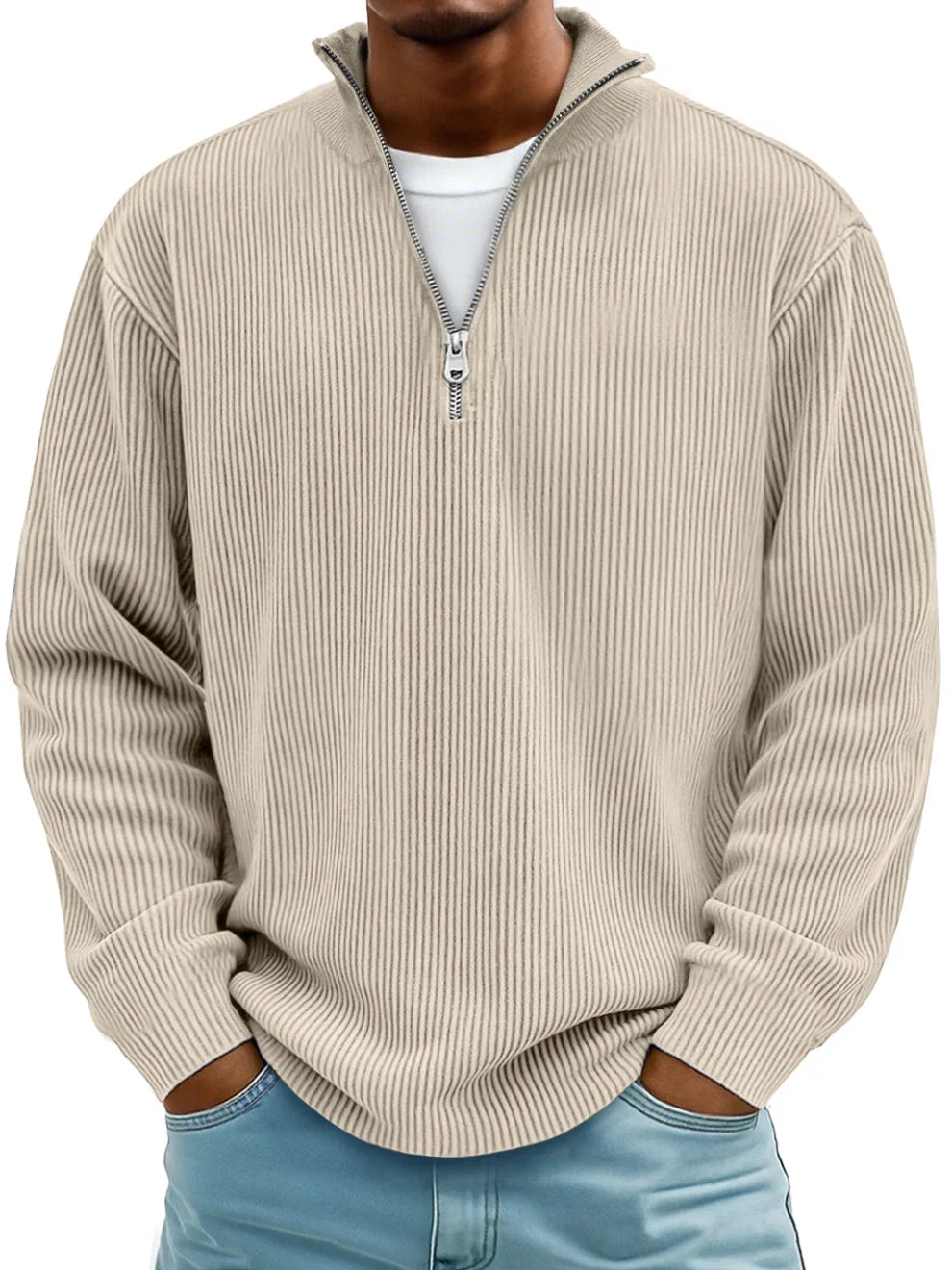 Liam | Quarter-Zip Ribbed Pullover