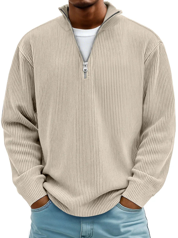 Liam | Quarter-Zip Ribbed Pullover