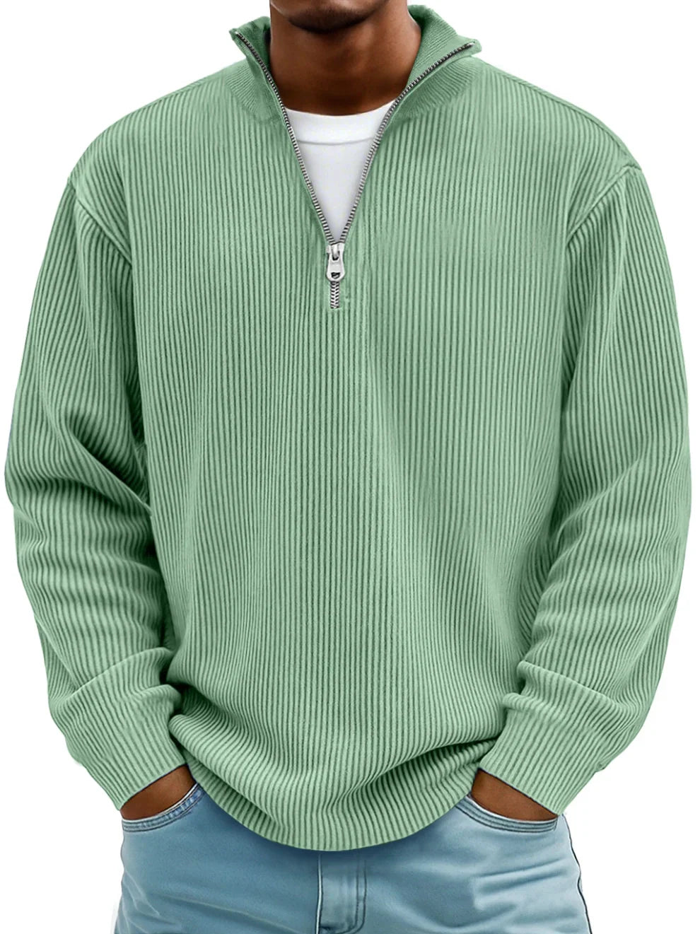 Liam | Quarter-Zip Ribbed Pullover