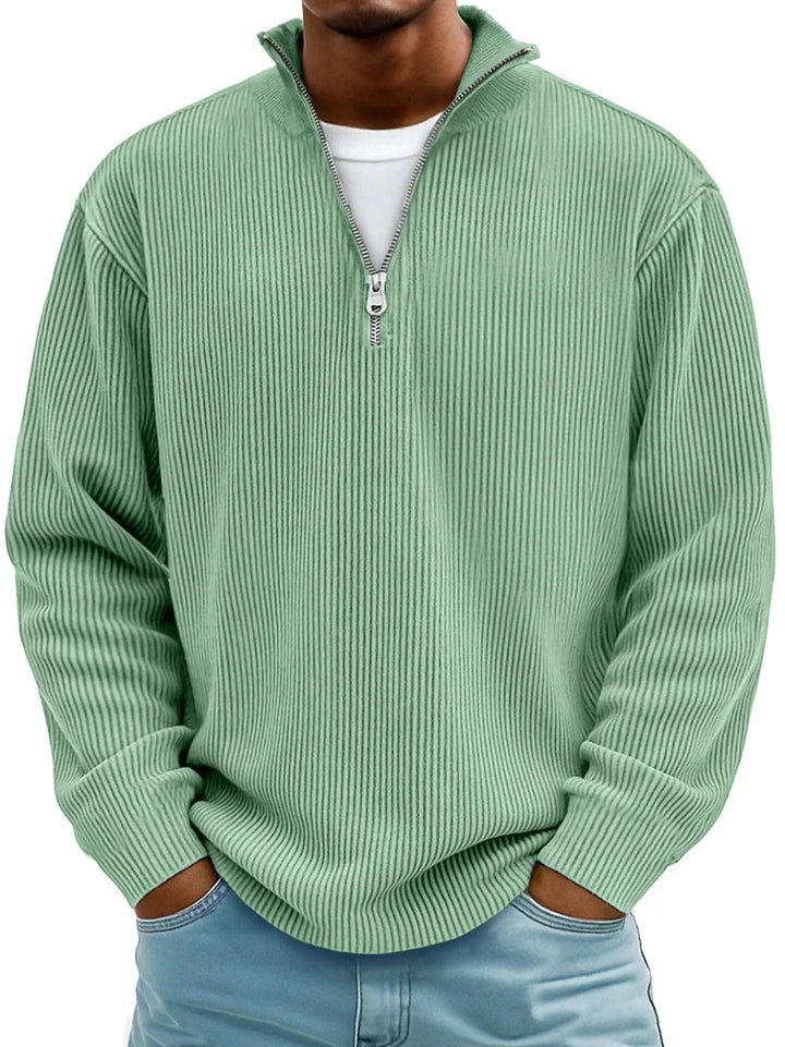 Liam | Quarter-Zip Ribbed Pullover