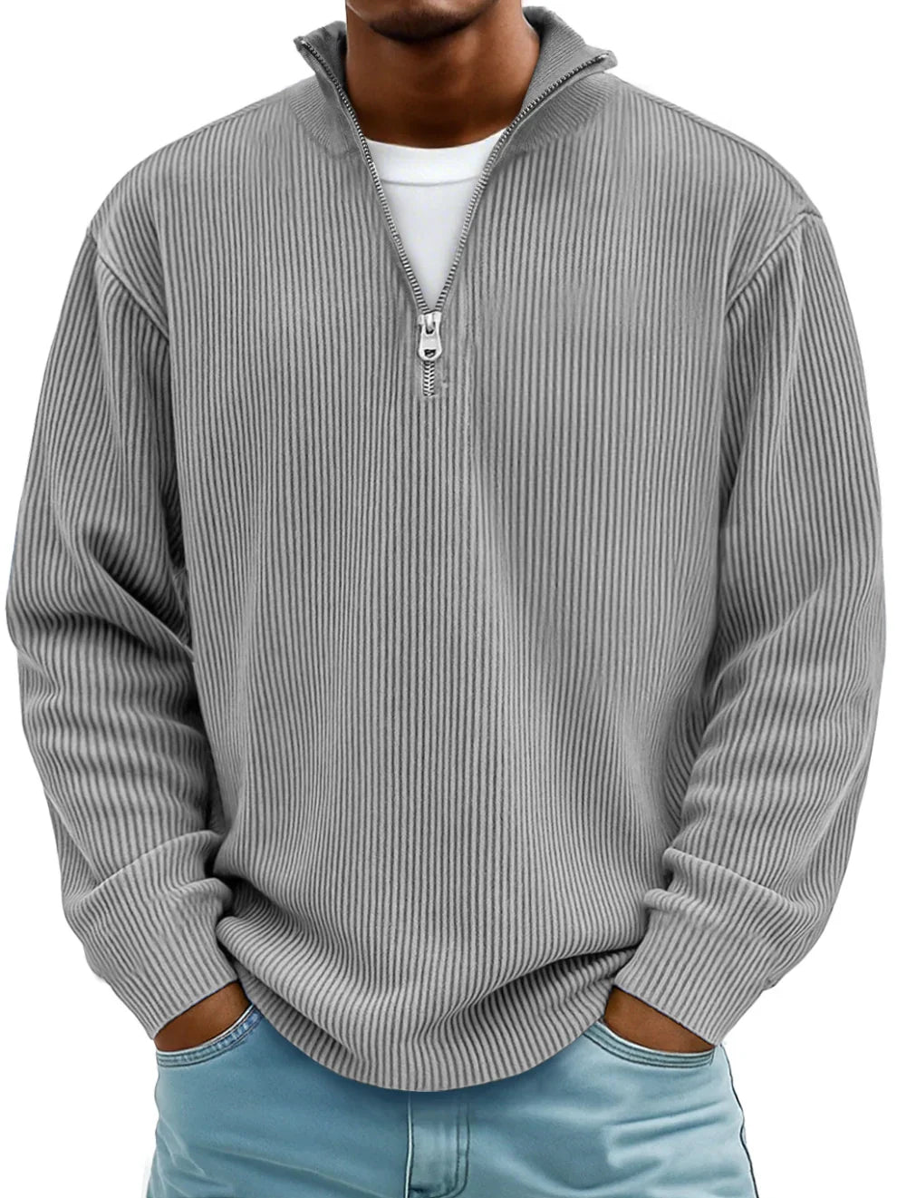 Liam | Quarter-Zip Ribbed Pullover