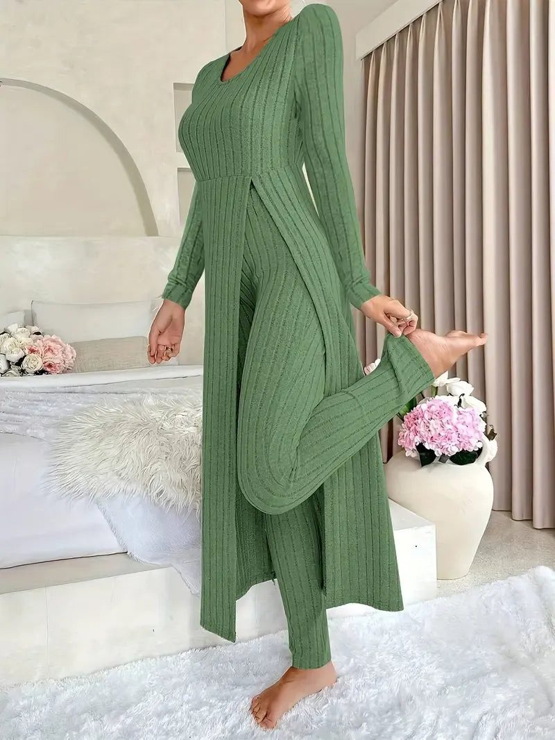 Anabelle | Ribbed Knit Two-Piece Lounge Set