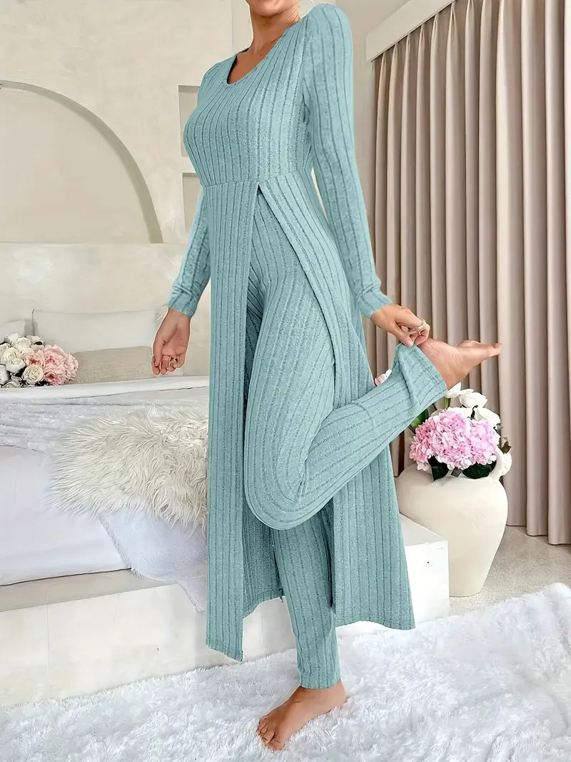 Anabelle | Ribbed Knit Two-Piece Lounge Set