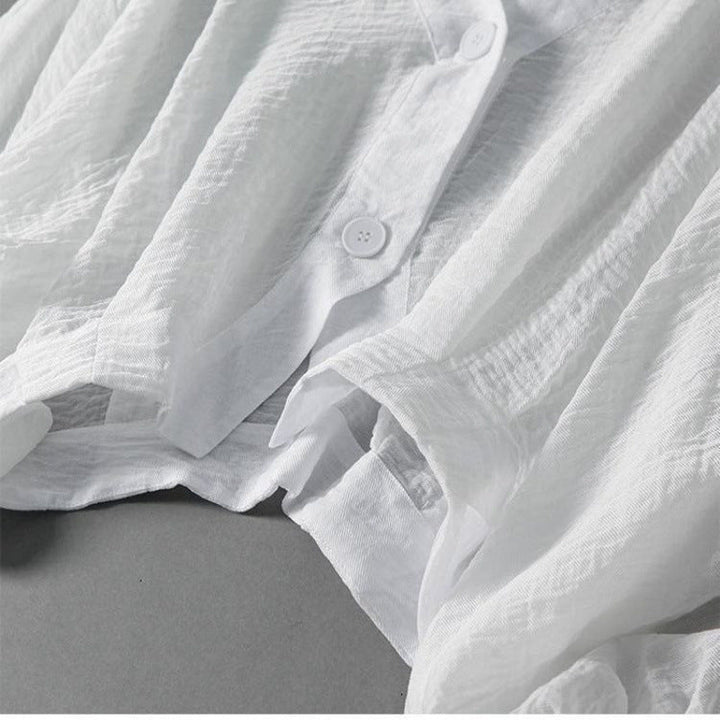 Rosa | Draped V-Neck Button Blouse