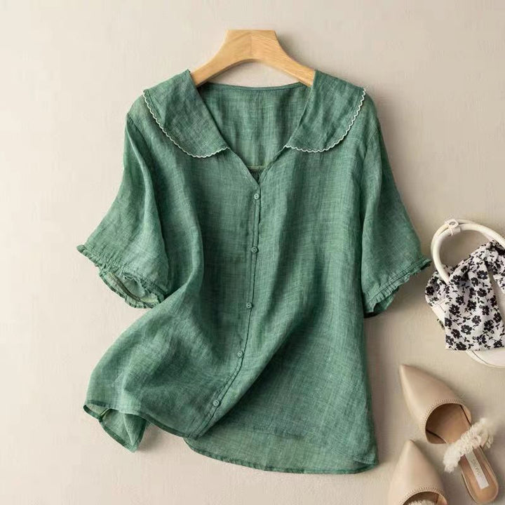 Lucy™ | Lightweight Linen Blouse with Subtle Elegance