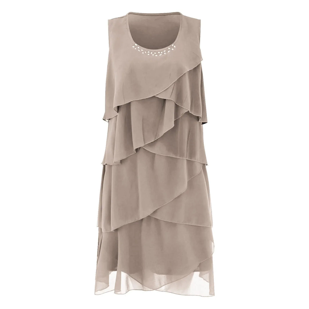 Lois™ | Layered Jewel-Neck Party Dress