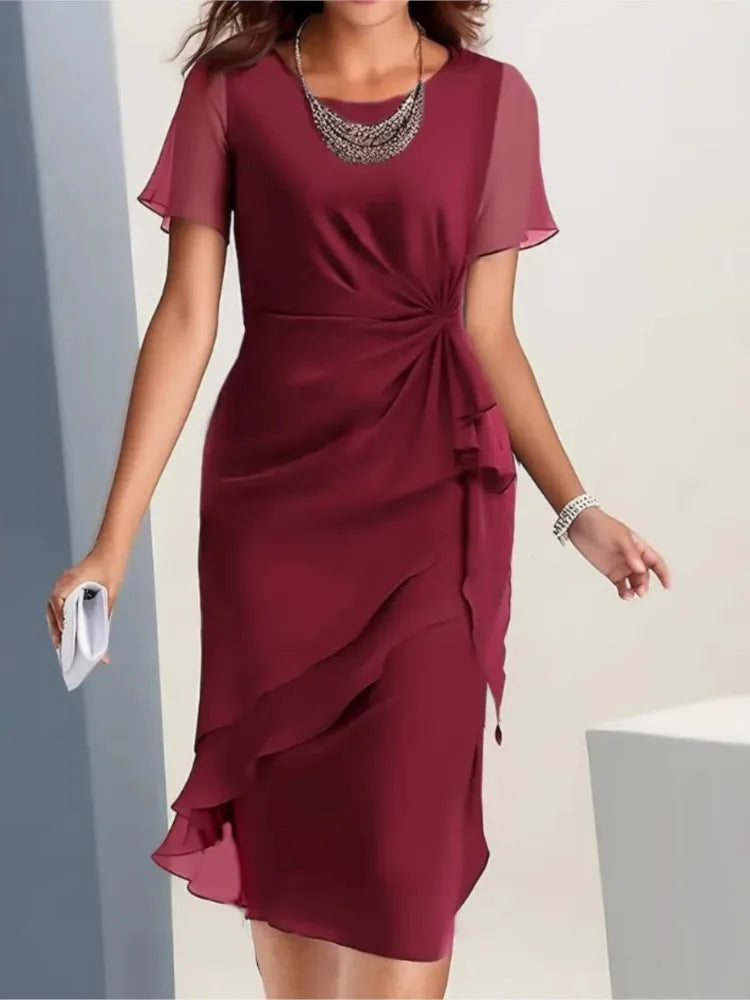 Laurie™ | Elegant Draped Midi Dress