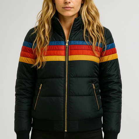Kendra | Retro Striped Puffer Jacket