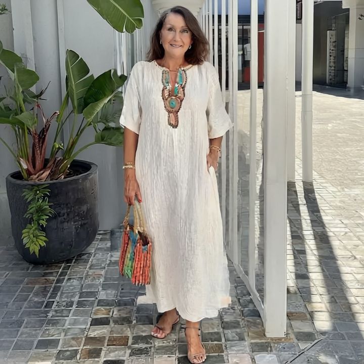 Margot™ | Breezy Embroidered Split Dress