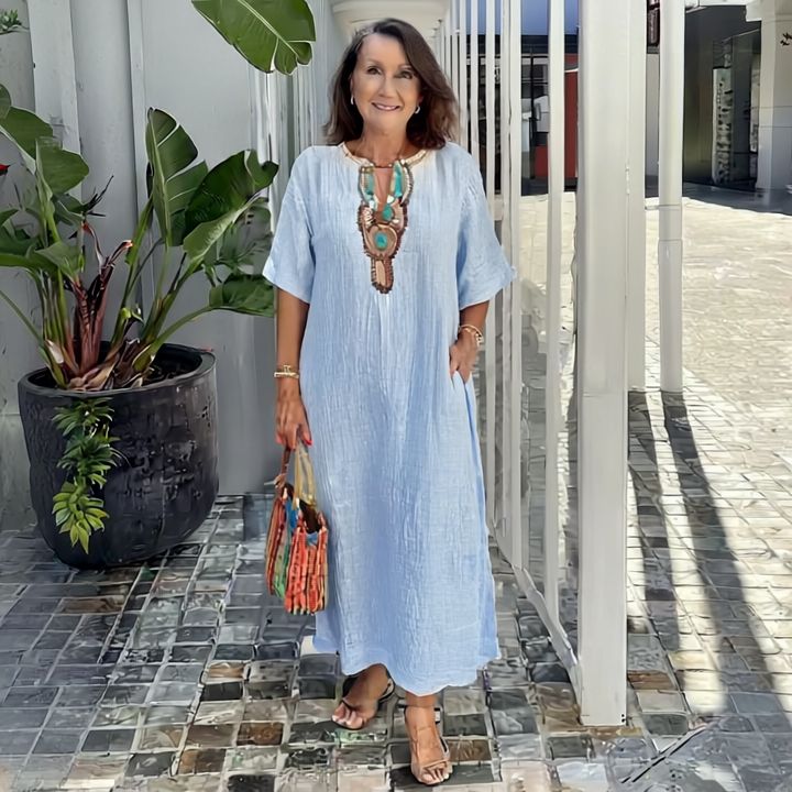 Margot™ | Breezy Embroidered Split Dress