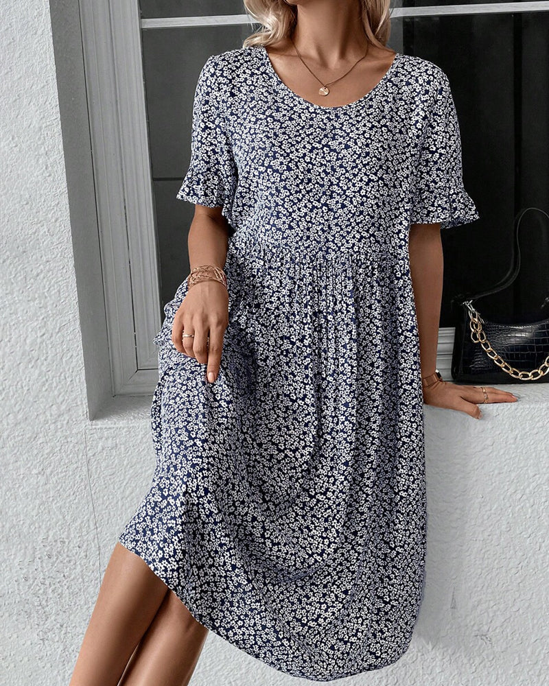 Lily™ | Midi Dress with Graceful Floral Print