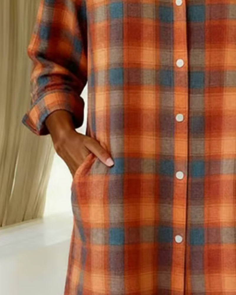 Jasmine | Plaid Button Shirt Dress