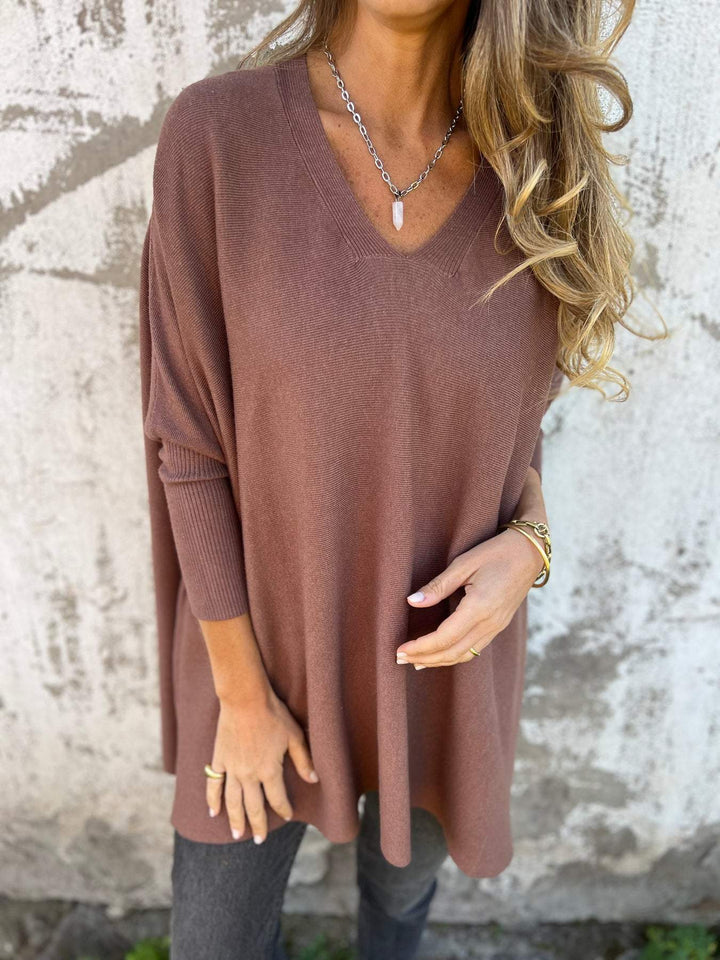 Katy™ | Cozy V-neck oversized sweater
