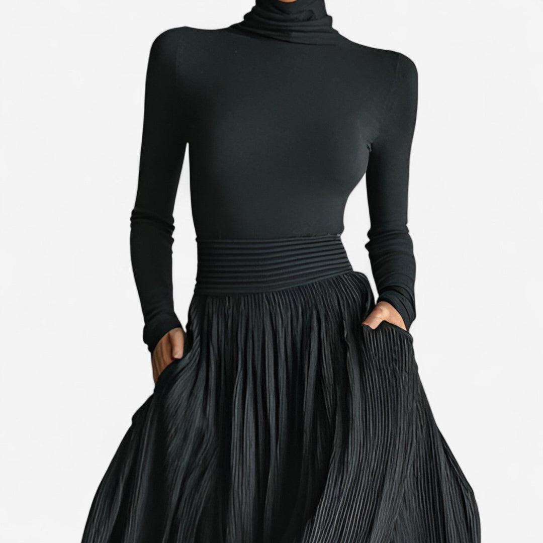 Isabella | Elegant High-Neck Maxi Dress