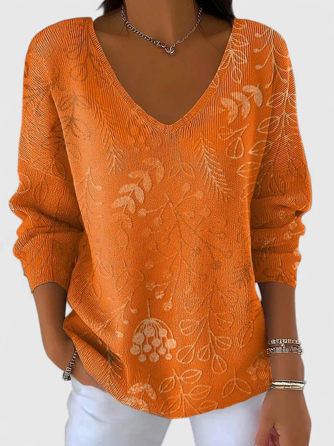 Rica | Patterned V-Neck Top