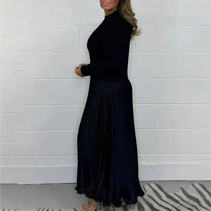 Claudine | Knit Top & Pleated Maxi Dress