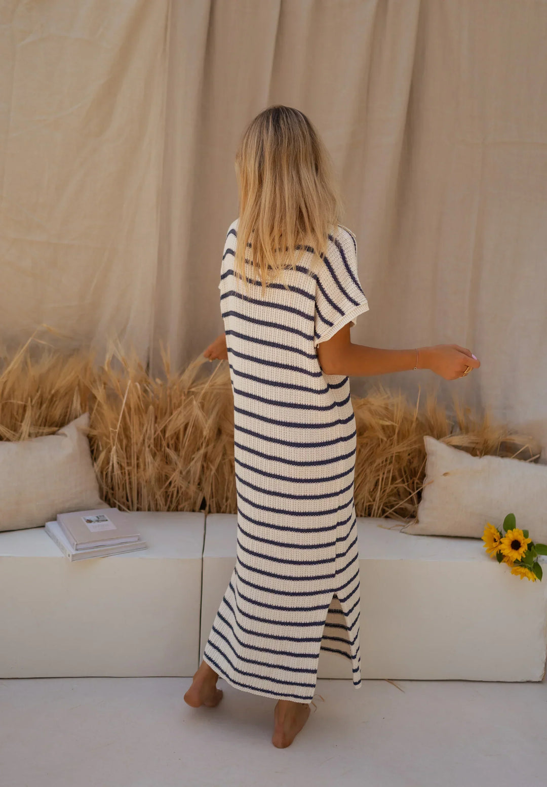 Helen™ | Classic Knit Striped Summer Dress