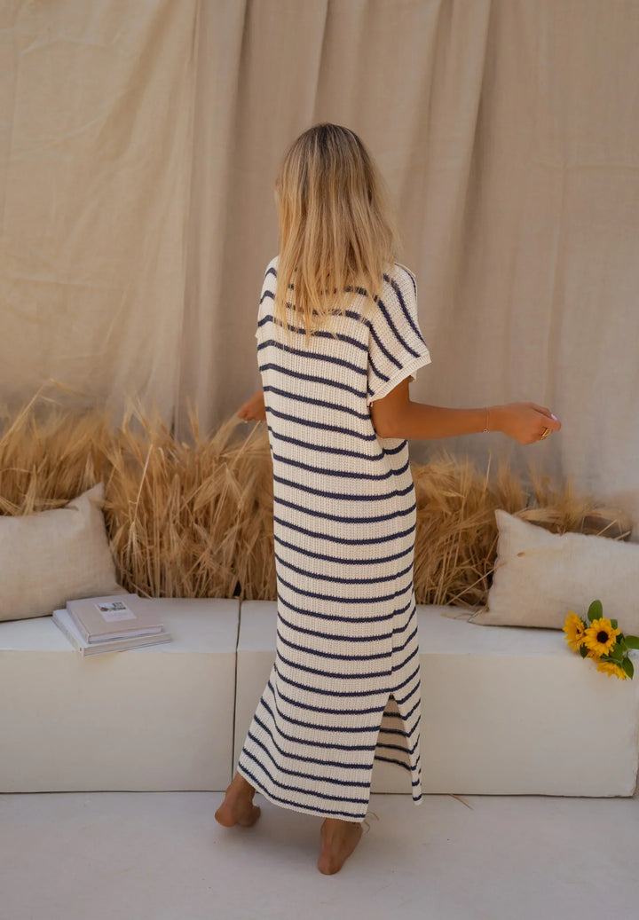 Helen™ | Classic Knit Striped Summer Dress