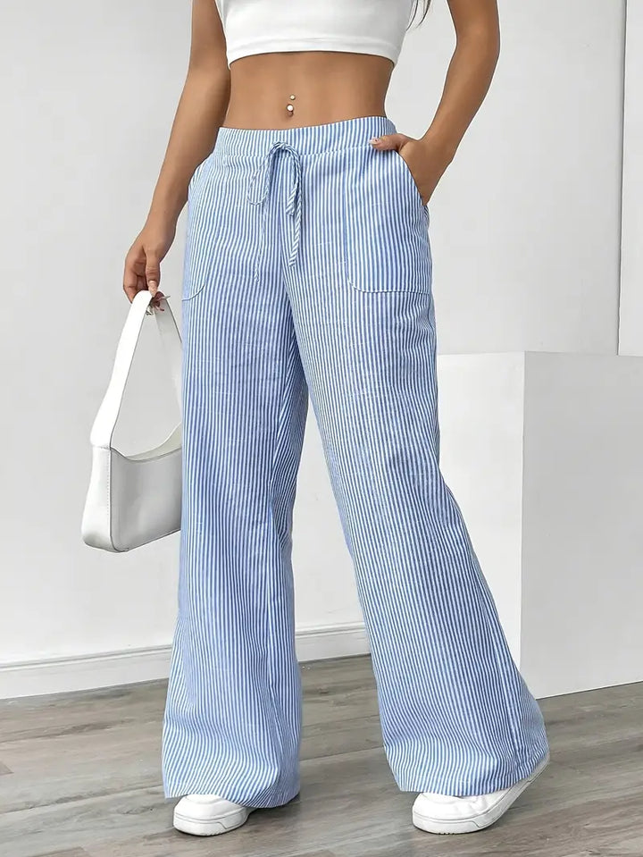 April | Elegant Striped Pants with Pockets